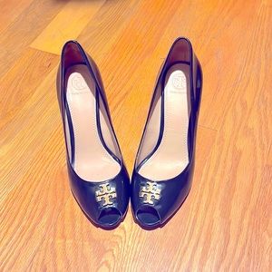 Tory Burch Navy Wedges